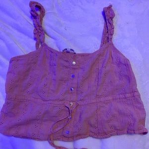 Super cute and simple tie able light pink crop top